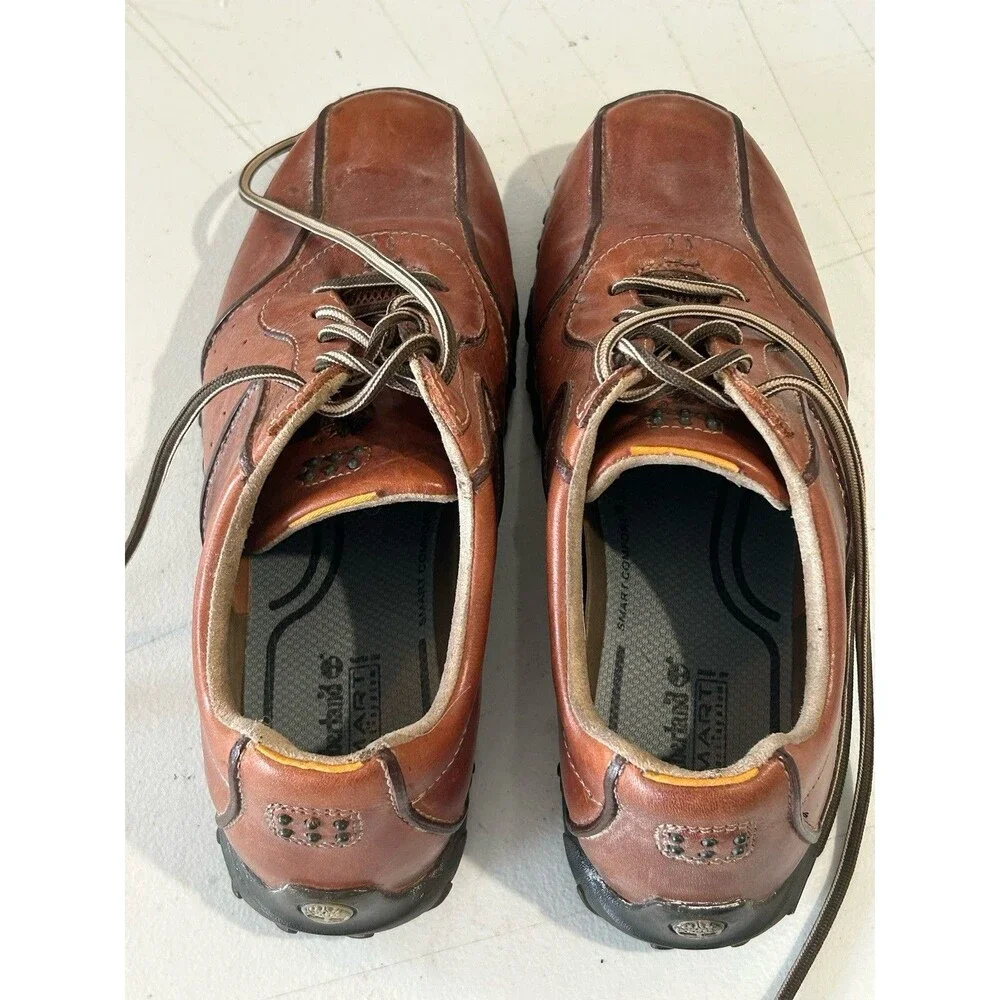 Timberland Smart Comfort Leather Oxfords Brown Casual Shoes Men’s 9.5 Lace Up